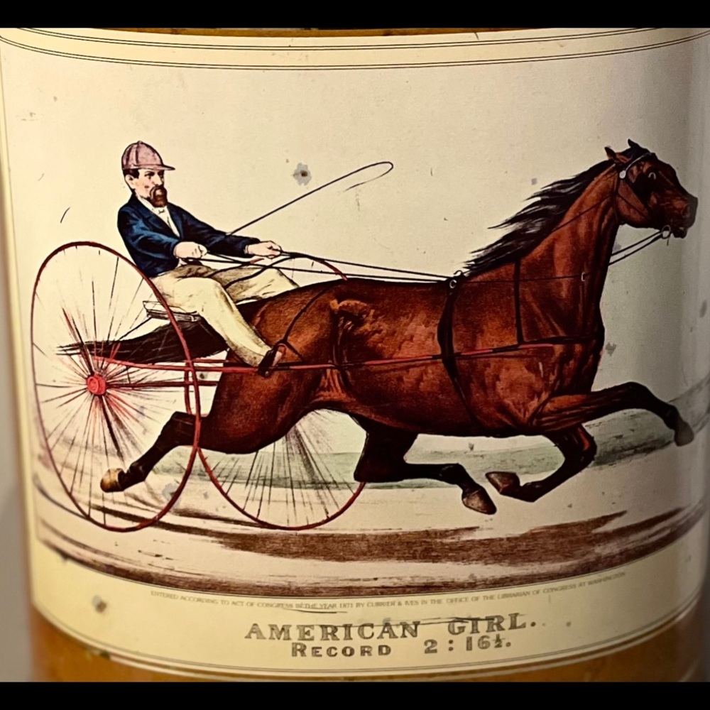 Antique Famous painting”American Girl”waste basket